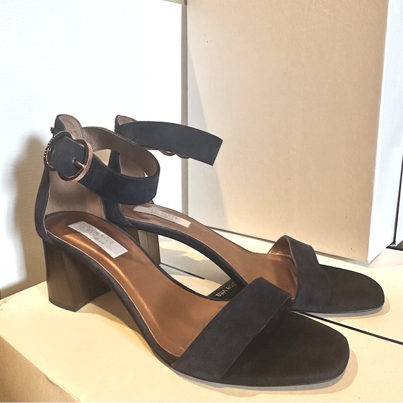 Ted Baker Ankle Strap Sandals Navy and Rose Gold - Picture 1 of 5